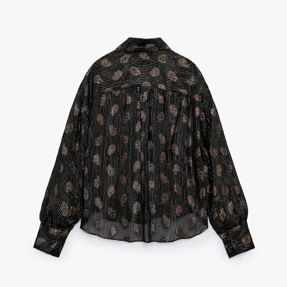 Elegant Black and Gold Women's Top - Picture 3 of 3